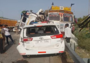 Nuh: एक्सप्रेसवे पर दर्दनाक टक्कर, एक सिपाही की जान गई