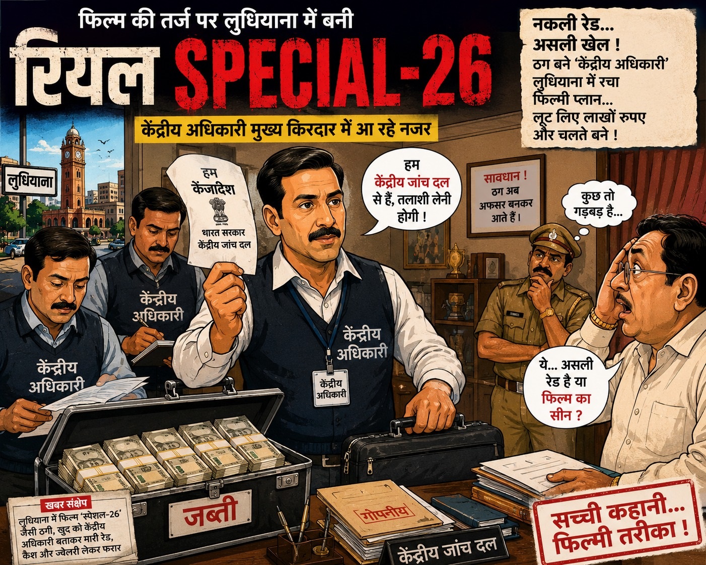 फिल्म की तर्ज पर लुधियाना में बनी रियल स्पेशल-26, केंद्रीय अधिकारी मुख्य किरदार में आ रहे नजर
