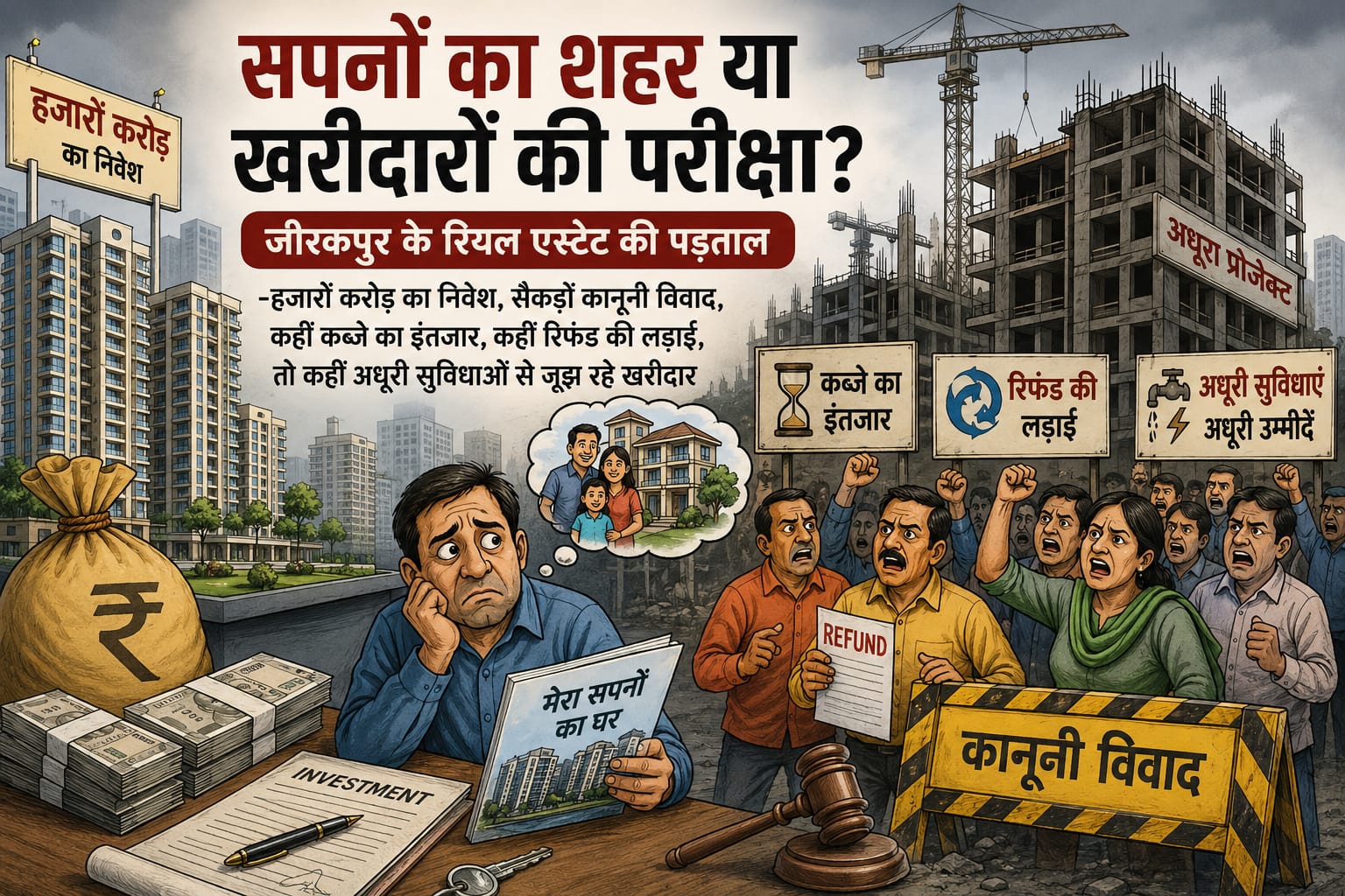 Zirakpur: चमकते जीरकपुर की रियल एस्टेट कहानी में विवादों का साया, सपनों के घर को लेकर खरीदार परेशान